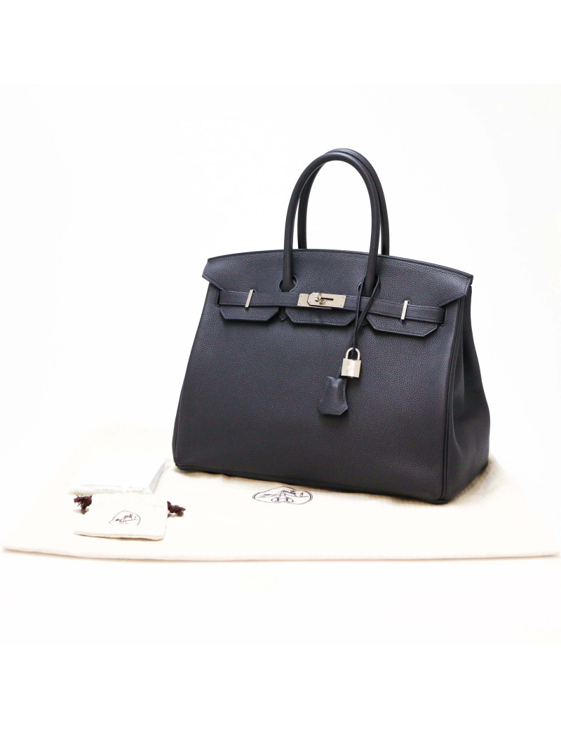 Birkin 35 HERMES togo bleu nuit