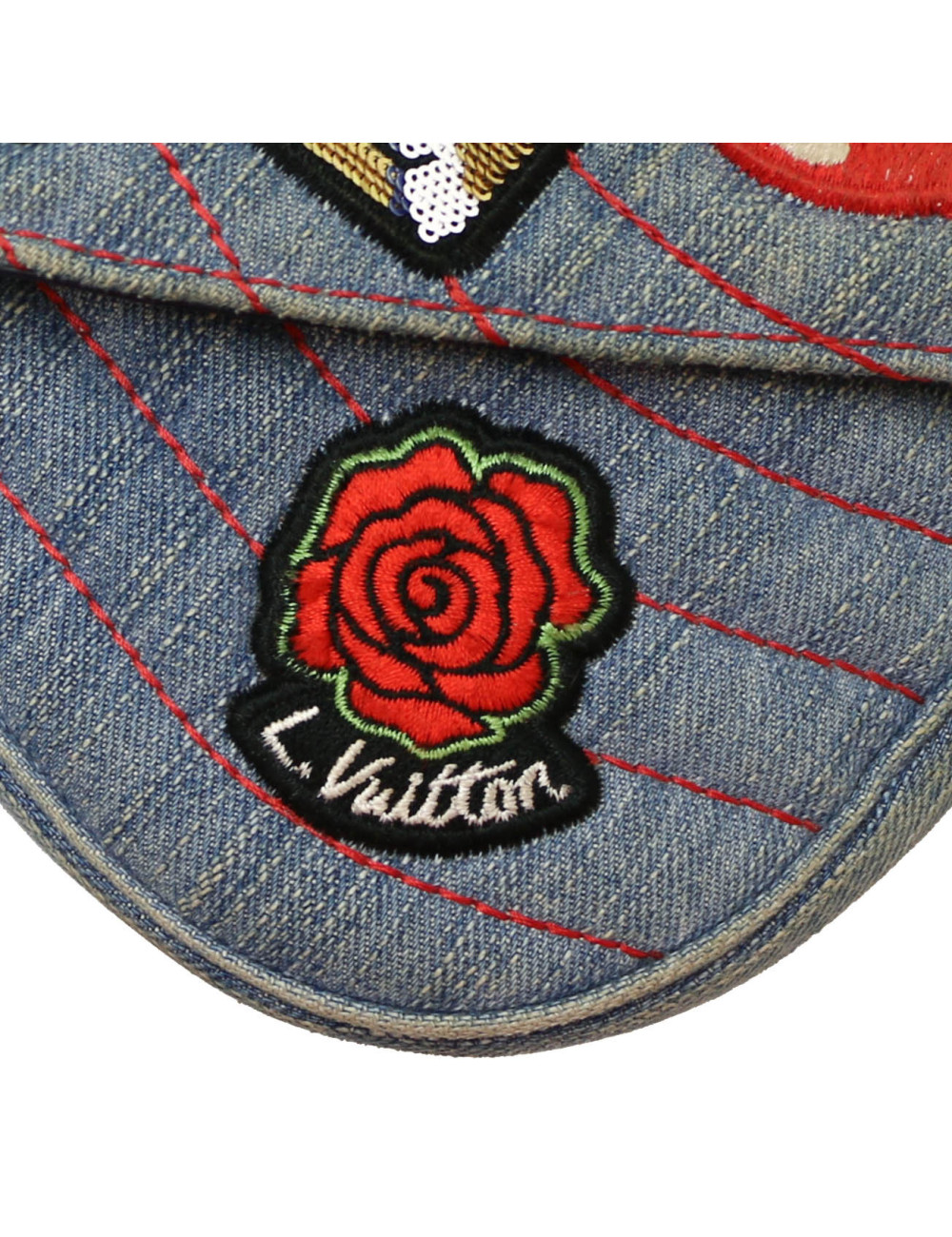 Sac  LOUIS VUITTON toile denim brodé