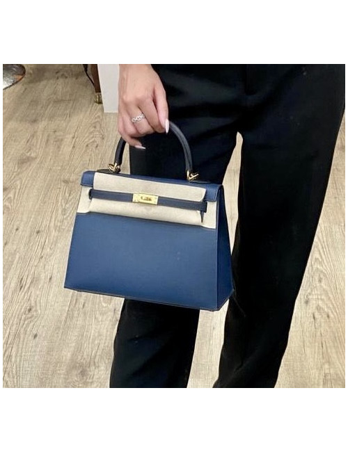 Kelly 25 Sellier HERMES tricolore