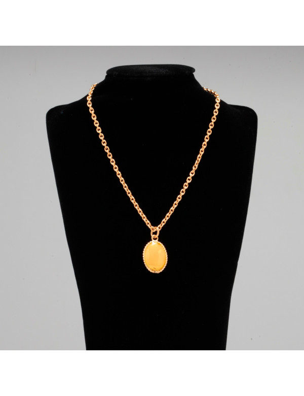 collier MARGUERITE de VALOIS cabochon jaune 2