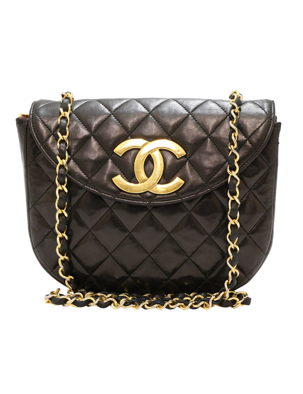Sac vintage demi lundi gros CC CHANEL