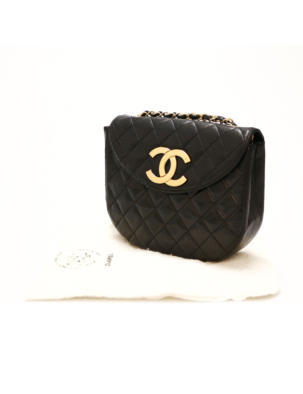 Sac vintage demi lundi gros CC CHANEL