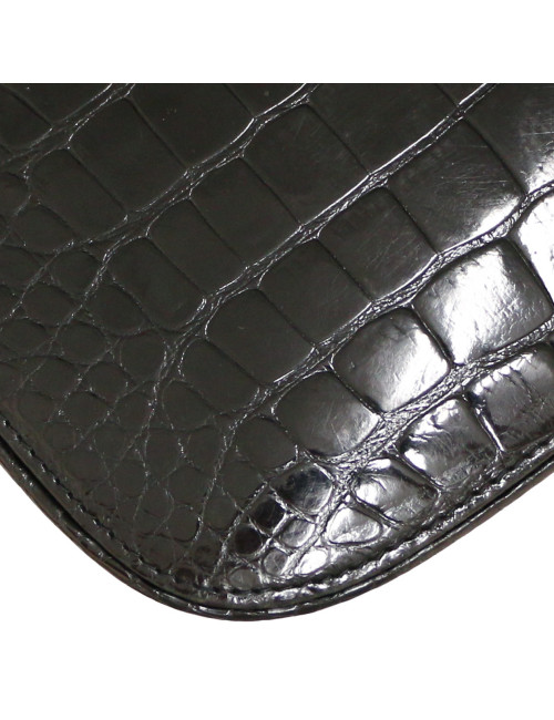 Sac GUCCI vintage crocodile noir brillant