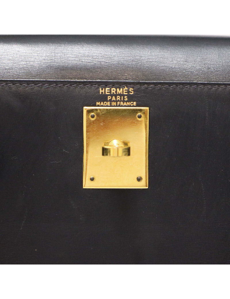 Kelly 28 HERMES sellier box bleu marine