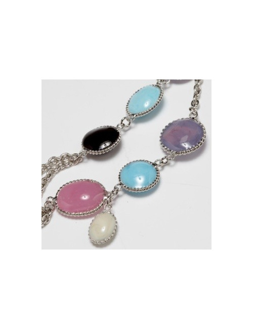 sautoir MARGUERITE de VALOIS cabochons pâte de verre