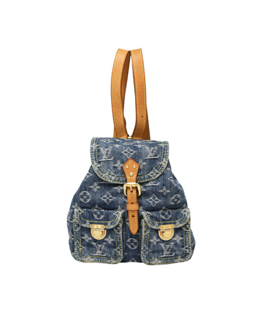 Sac à dos Montsouris LOUIS VUITTON denim bleu  PM