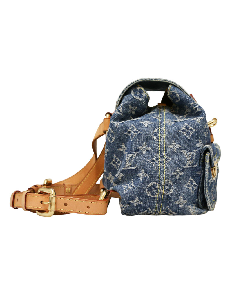 Sac à dos Montsouris LOUIS VUITTON denim bleu  PM