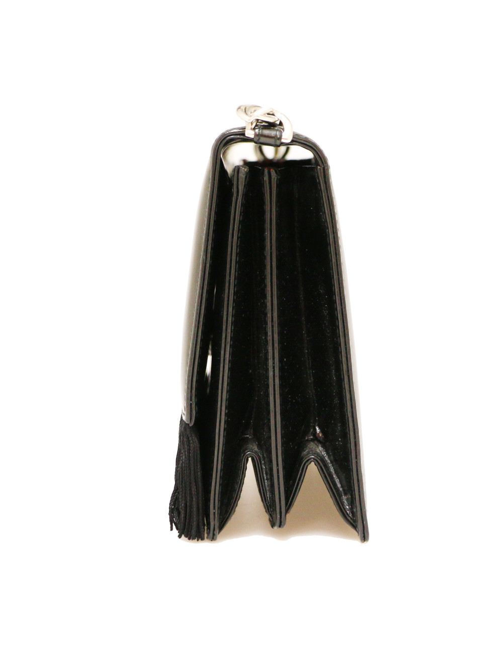 Sac pochette CHRISTIAN DIOR verni semi mat noir