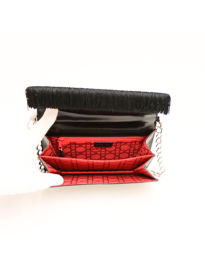 Sac pochette CHRISTIAN DIOR verni semi mat noir