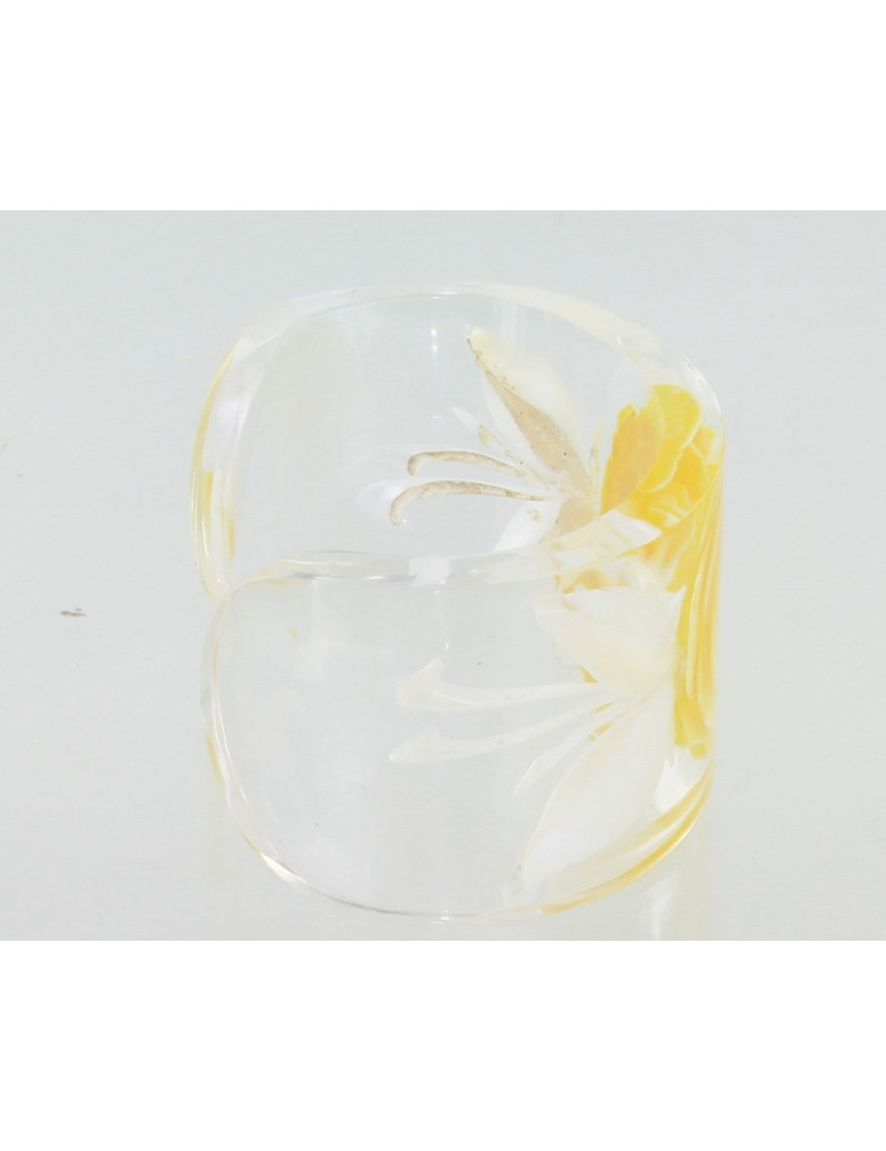 manchette CHANEL en résine jaune