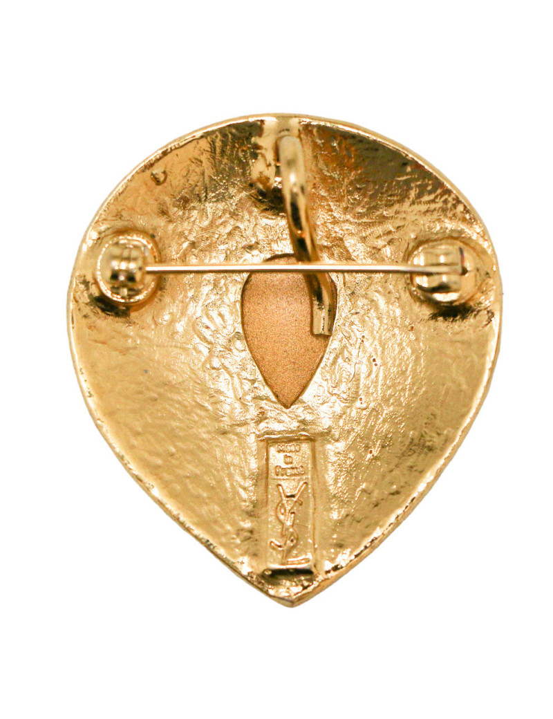 YSL YVES SAINT LAURENT vintage gilded pendant- brooch