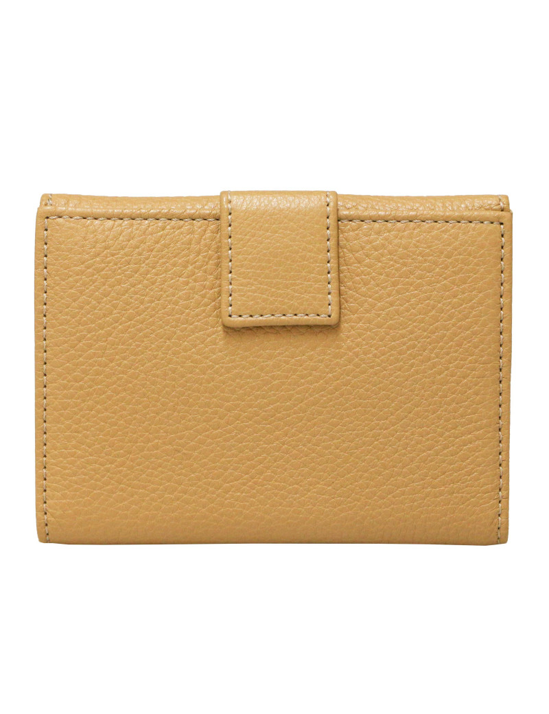 Porte monnaie PRADA cuir grainé gold