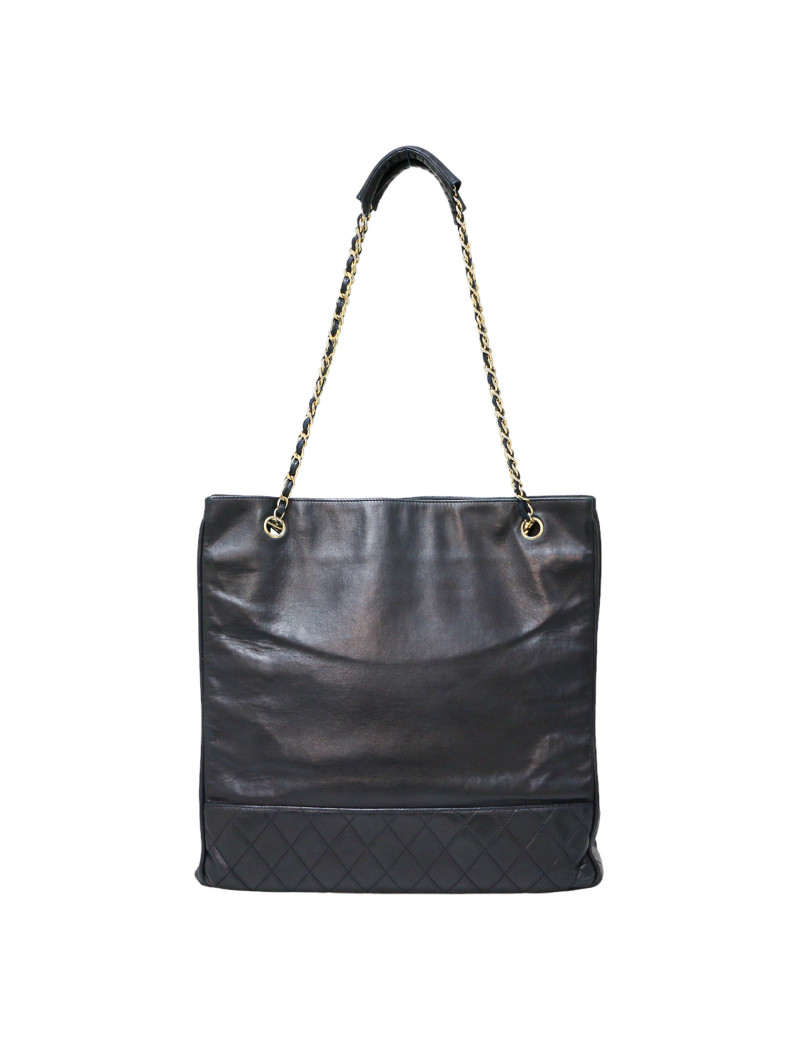 Cabas CHANEL GM cuir de veau bleu Vintage