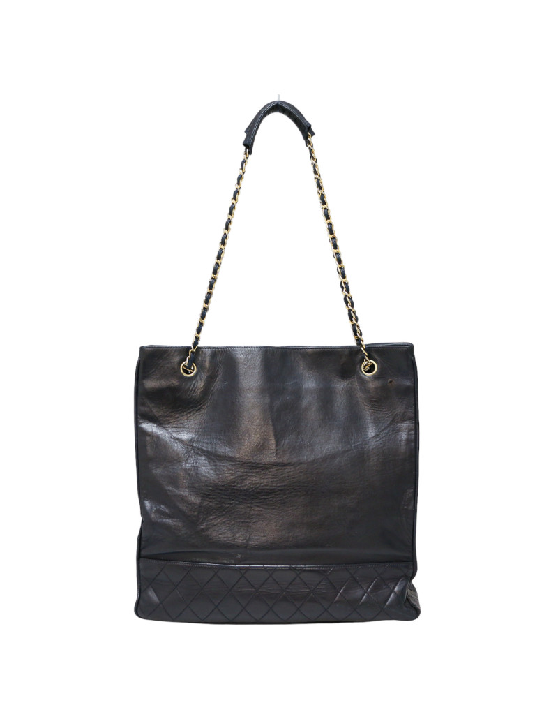 Cabas CHANEL Vintage GM cuir de veau bleu