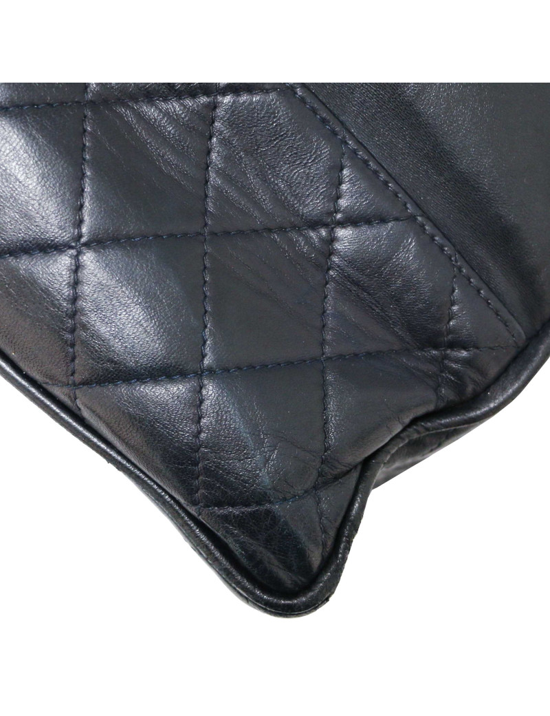 Cabas CHANEL Vintage GM cuir de veau bleu