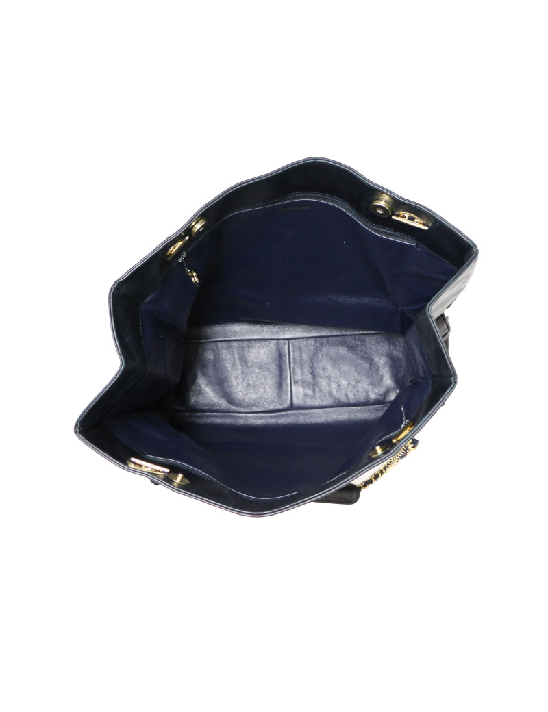 Cabas CHANEL Vintage GM cuir de veau bleu