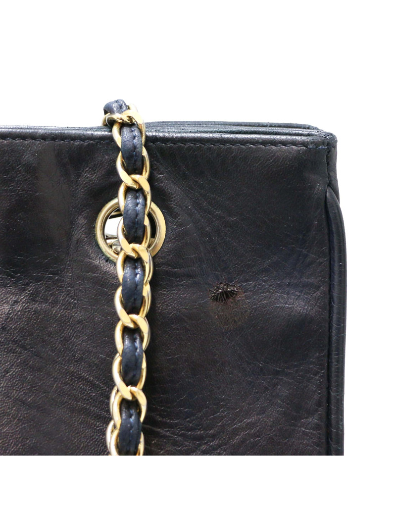 Cabas CHANEL Vintage GM cuir de veau bleu