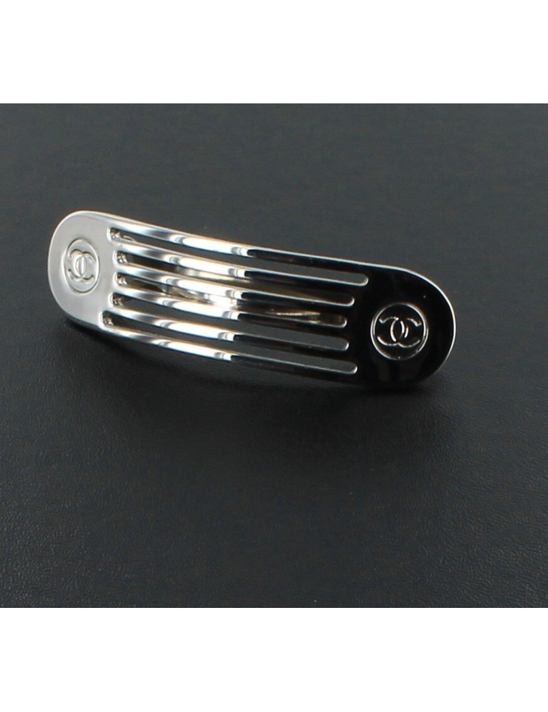 Barrette à cheveux CHANEL métal palladié
