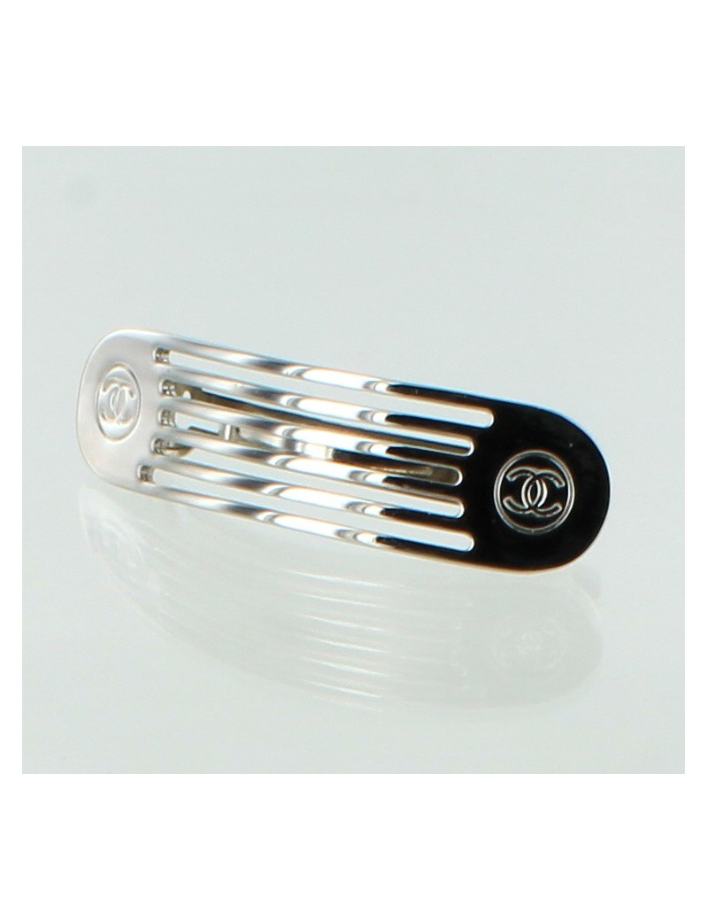 Barrette à cheveux CHANEL métal palladié