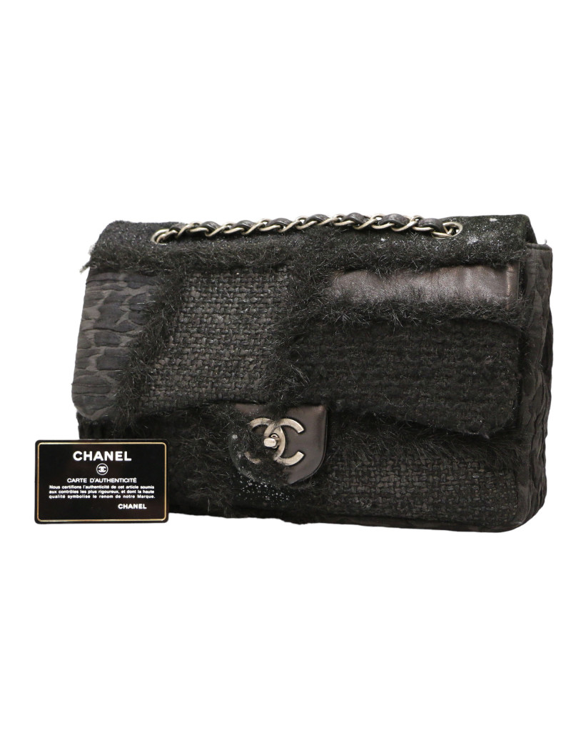 Jumbo CHANEL tweed, soie et cuir
