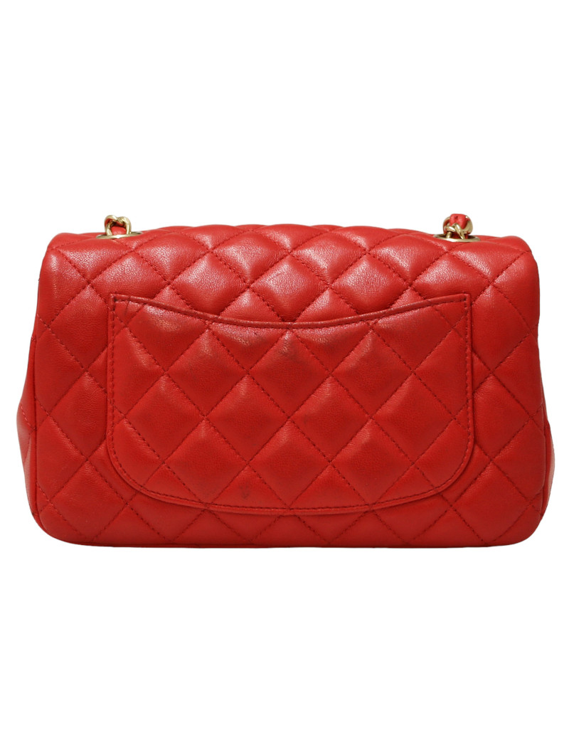 CHANEL red lambskin Mini Timeless  