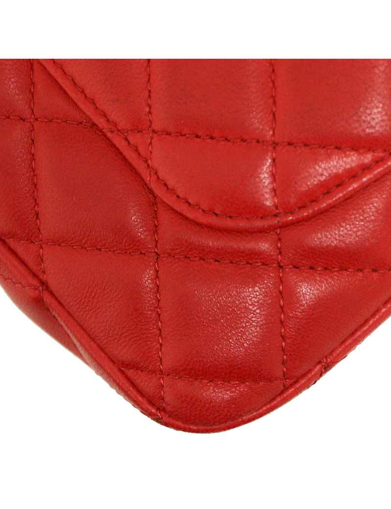 CHANEL red lambskin Mini Timeless  