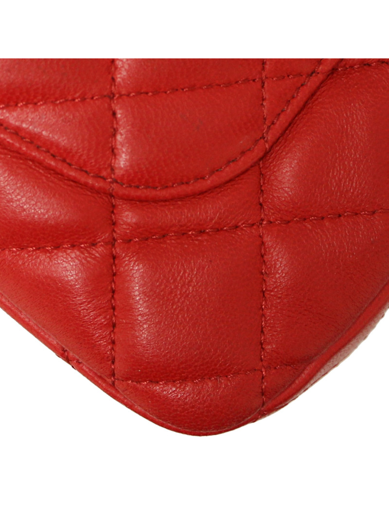 CHANEL red lambskin Mini Timeless  