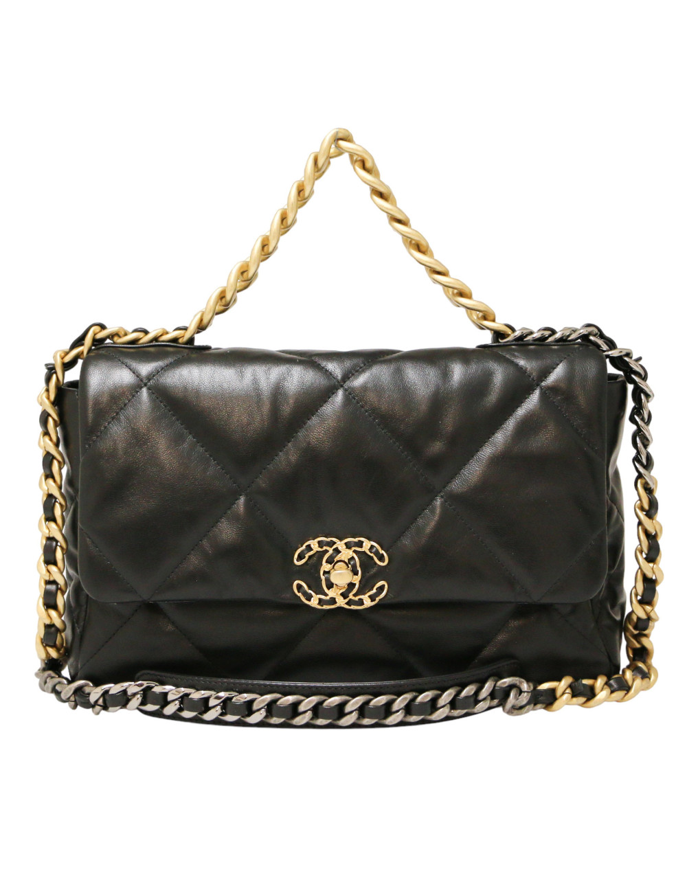 Le 19 CHANEL cuir noir 