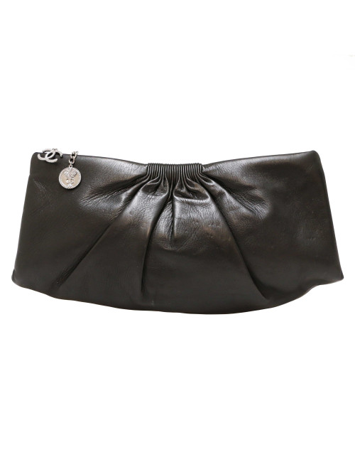 Pochette du soir CHANEL cuir d'agneau noir