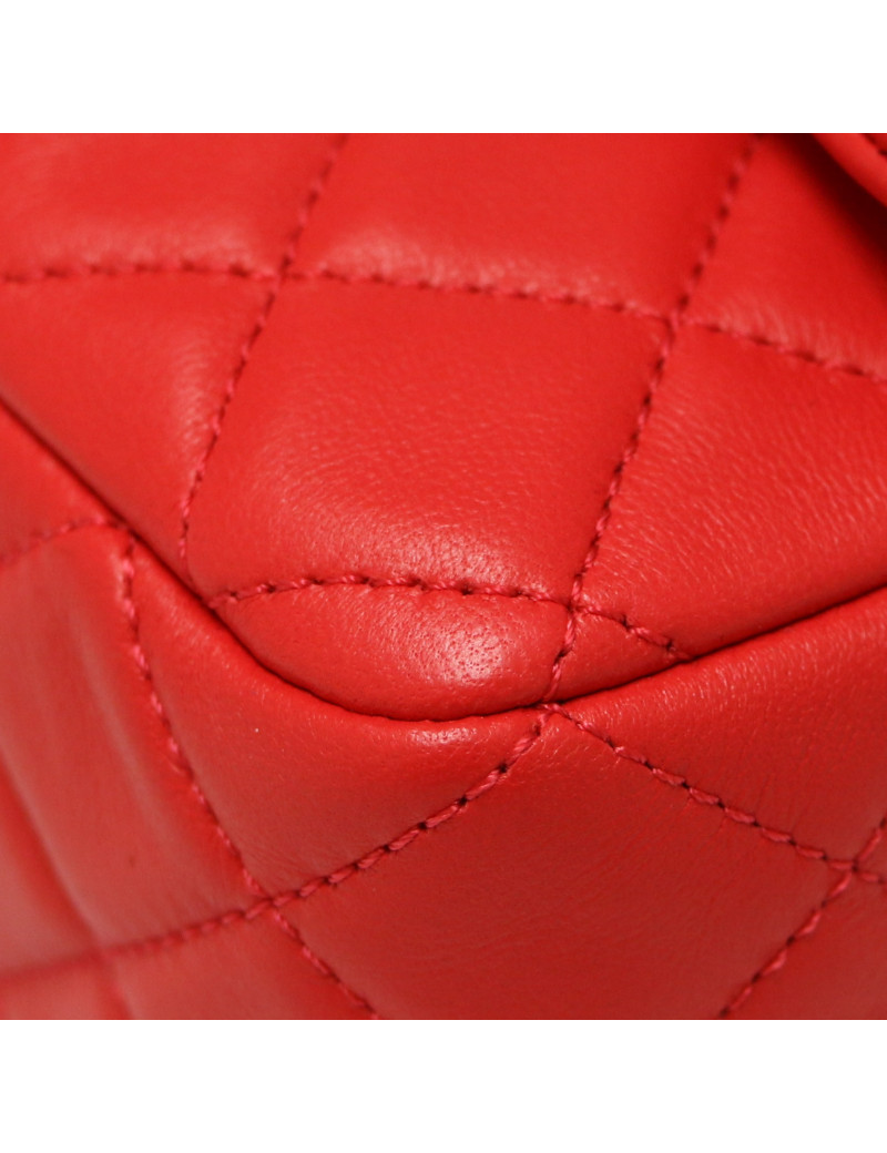  Mini classique CHANEL rouge chaine réglade 