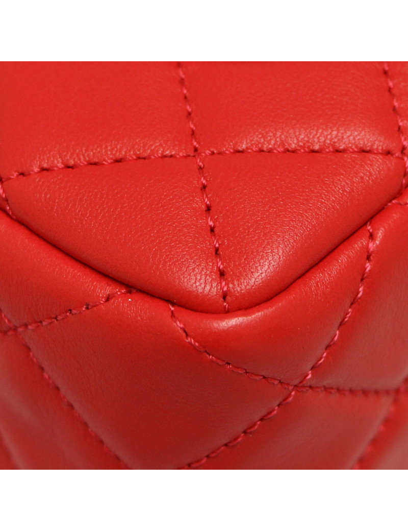  Mini classique CHANEL rouge chaine réglade 