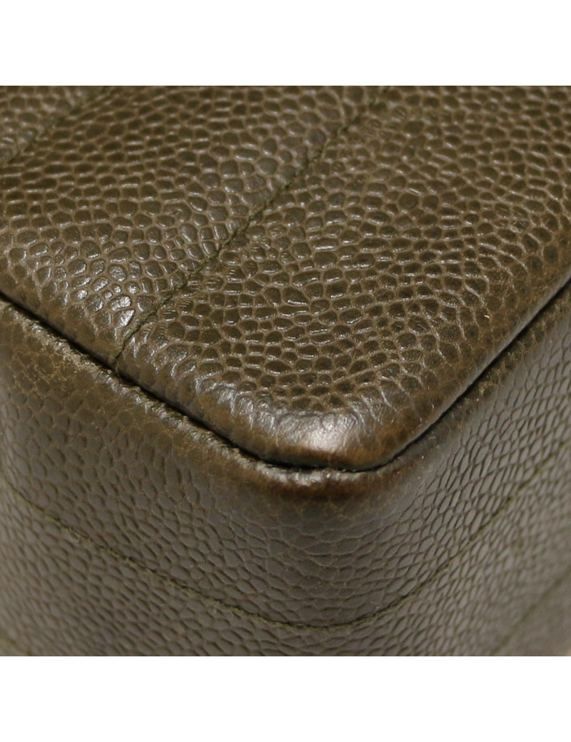 Sac CHANEL cuir grainé marron