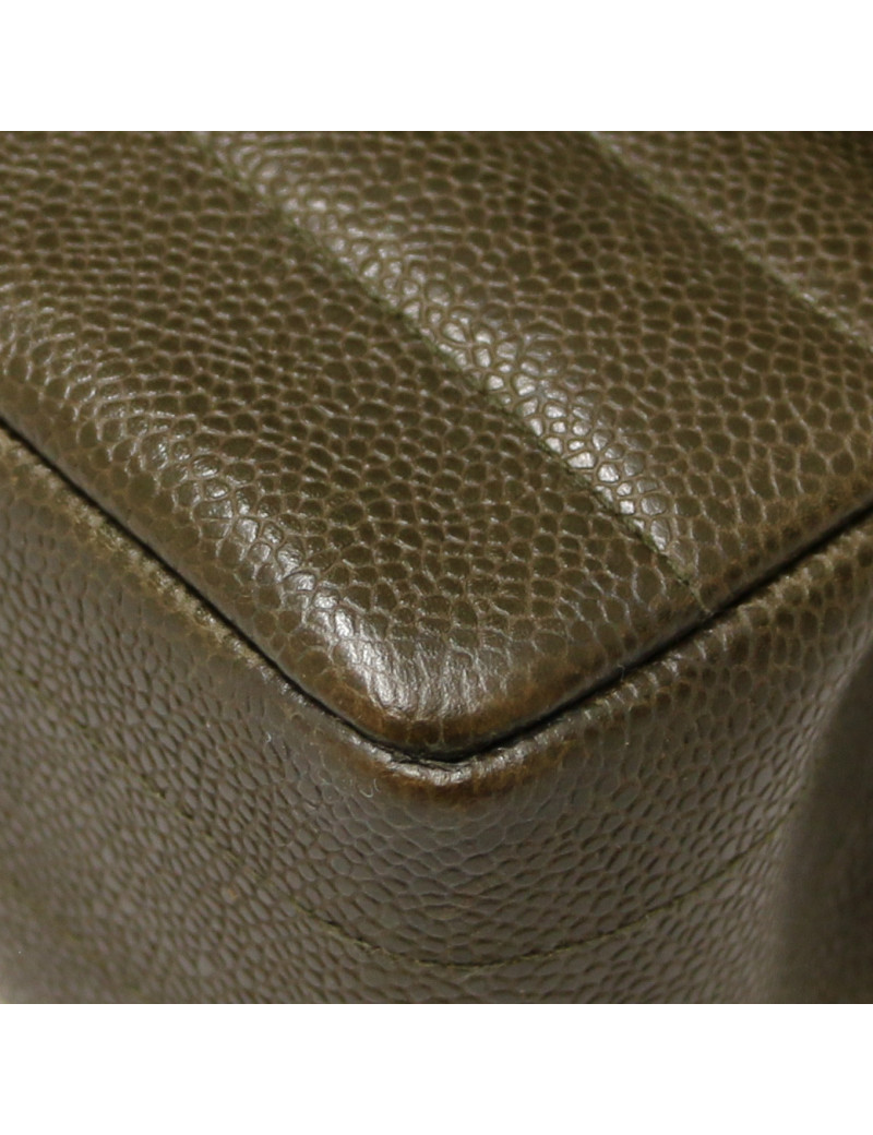 Sac CHANEL cuir grainé marron