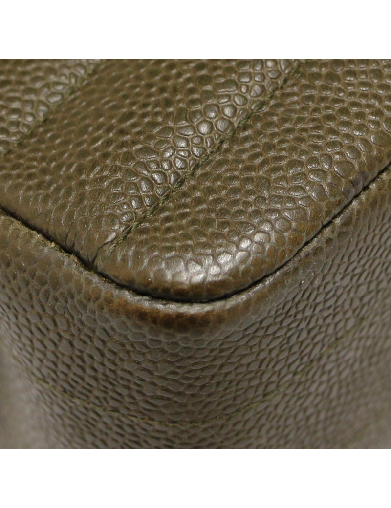 Sac CHANEL cuir grainé marron