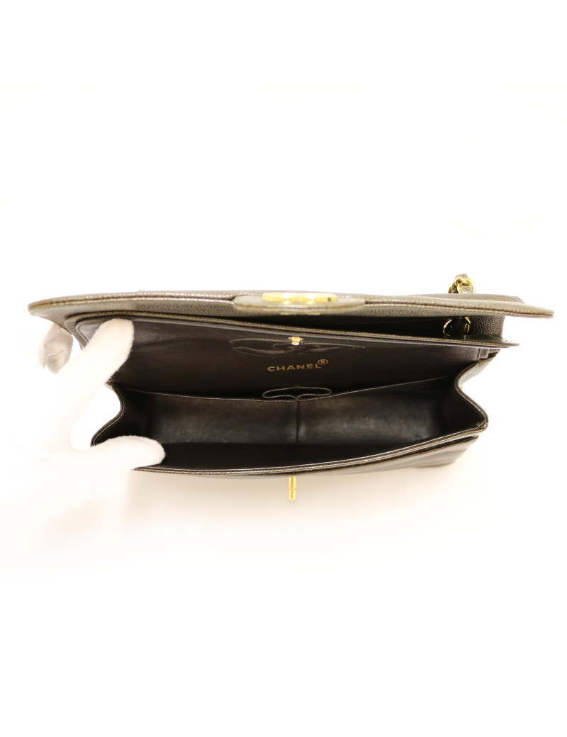 Sac CHANEL cuir grainé marron