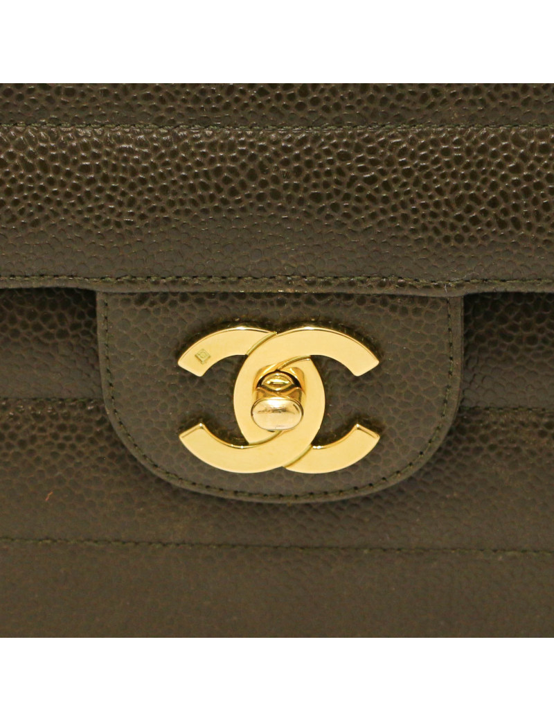 Sac CHANEL cuir grainé marron