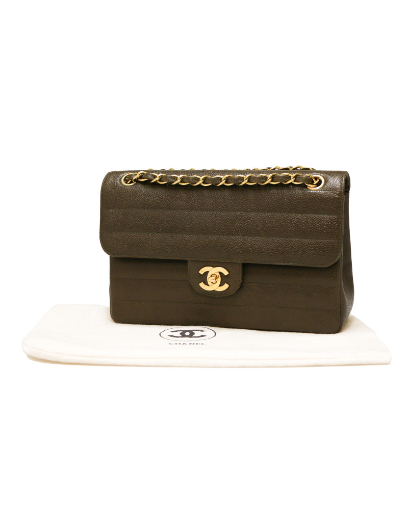 Sac CHANEL cuir grainé marron