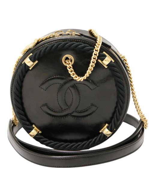 CHANEL black circular bag