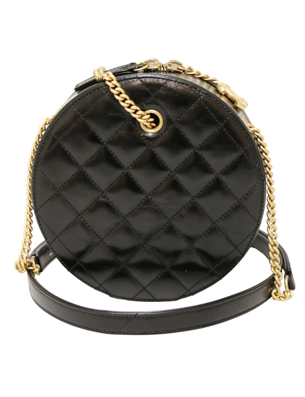 CHANEL black circular bag