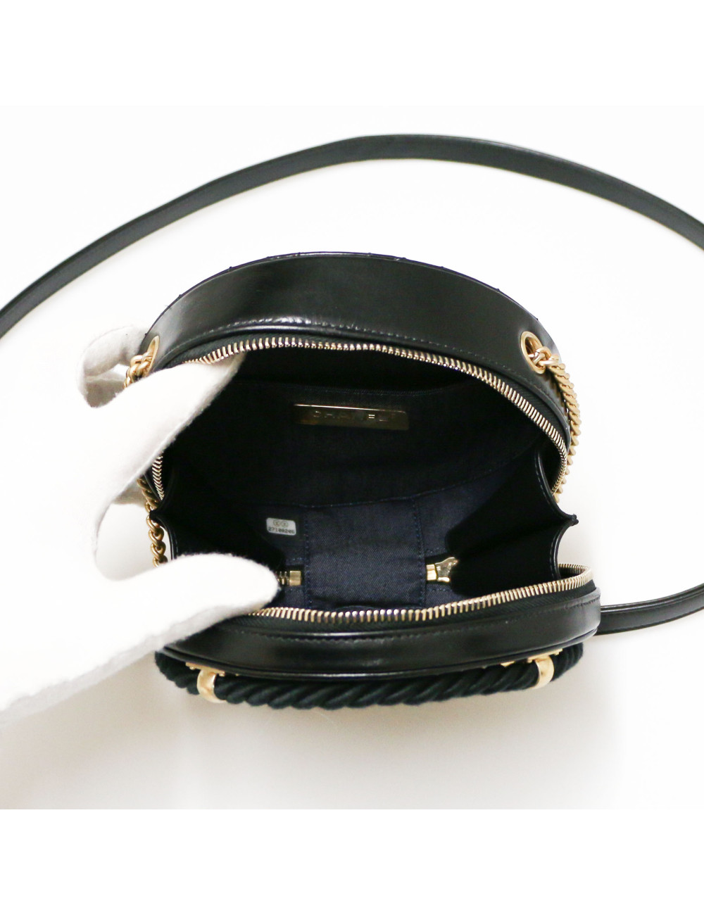 CHANEL black circular bag