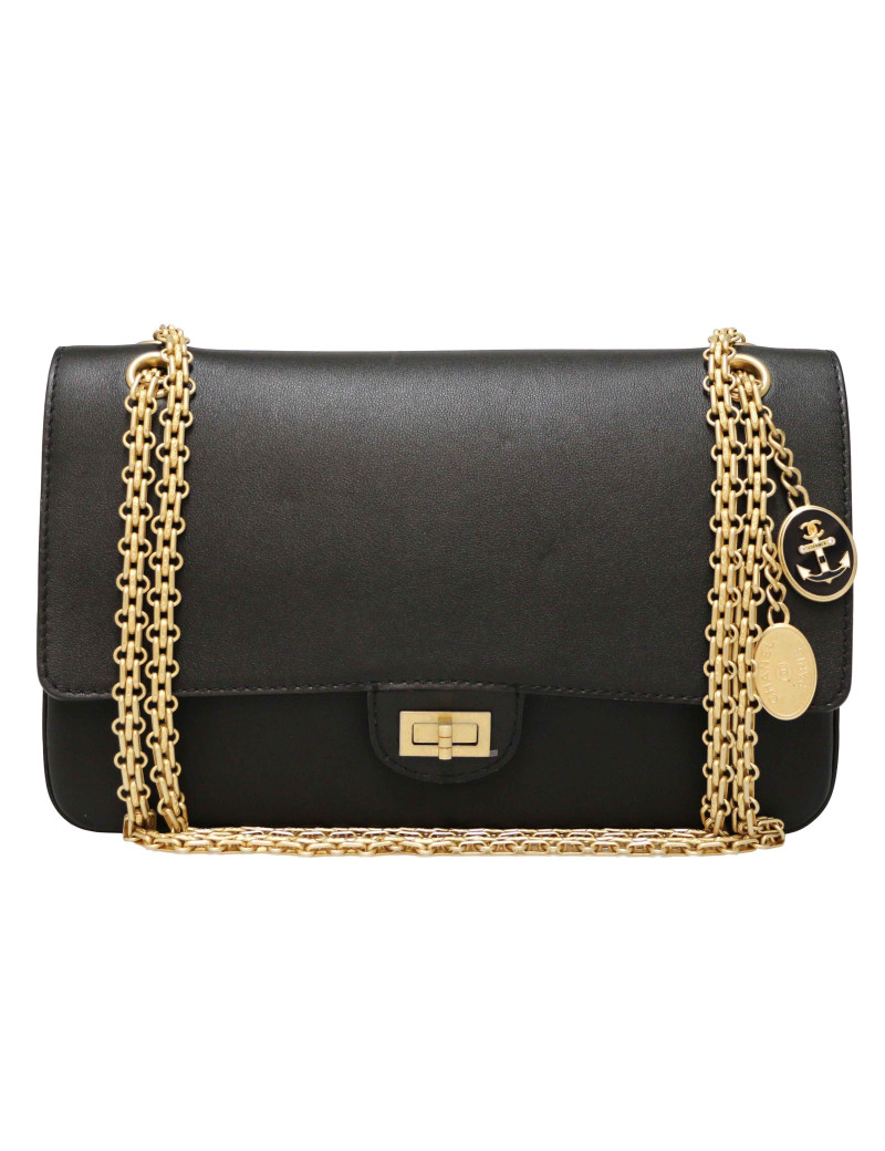 Sac à main CHANEL gansé bordeaux gris