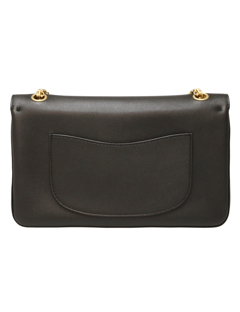 CHANEL black bag with burgundy trimming