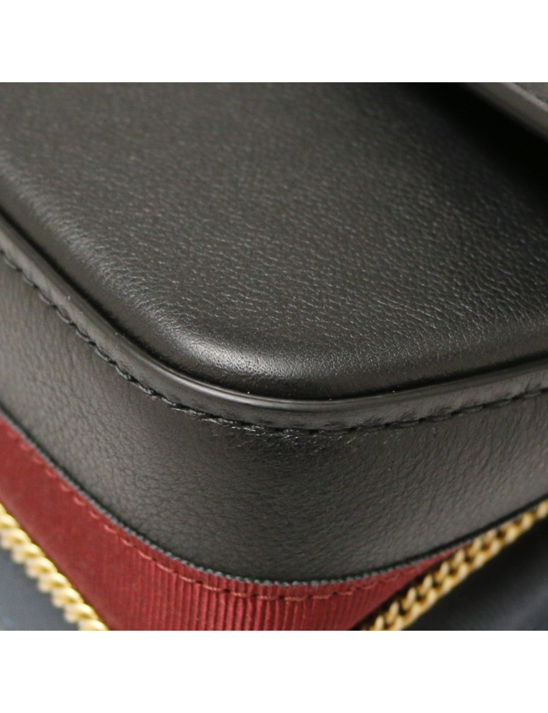 CHANEL black bag with burgundy trimming