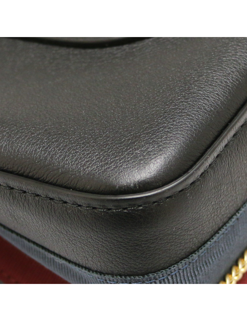 CHANEL black bag with burgundy trimming