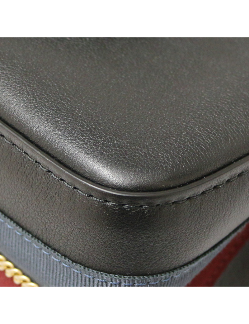 CHANEL black bag with burgundy trimming