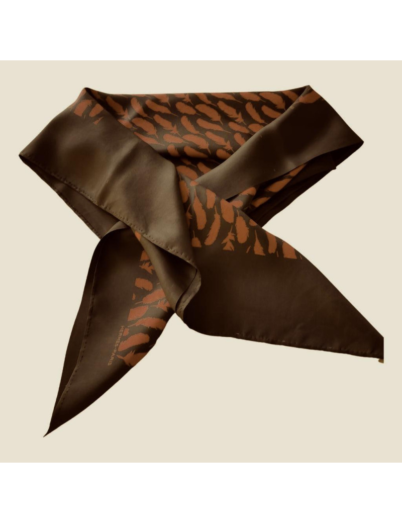 Carré HERMES soie marron