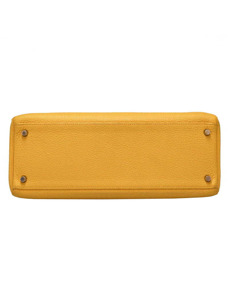 Kelly jaune 35 Hermes cuir