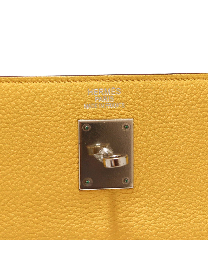 Kelly jaune 35 Hermes cuir