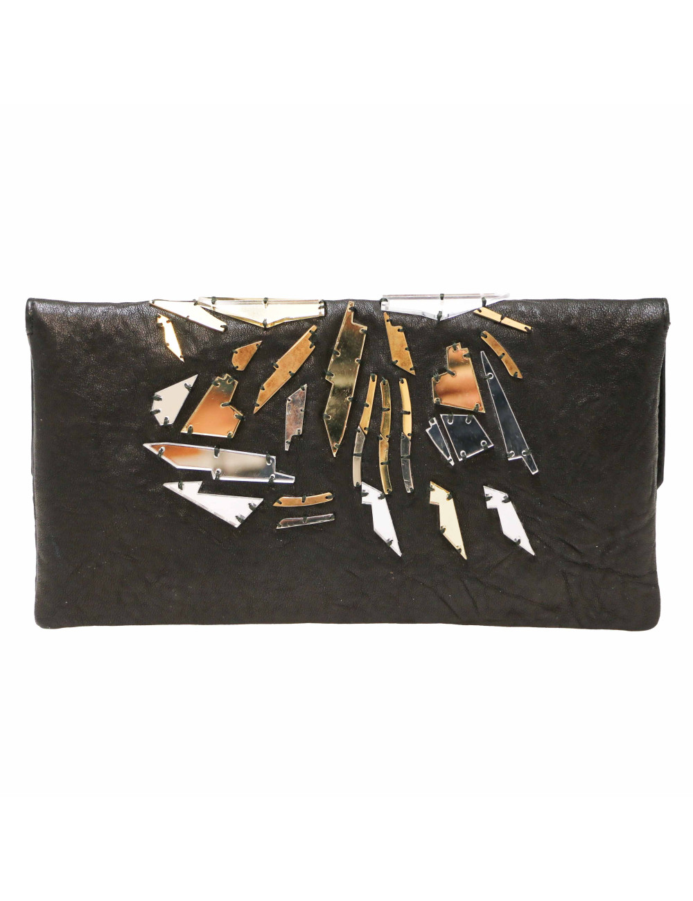 BALMAIN Mirrors Black Clutch