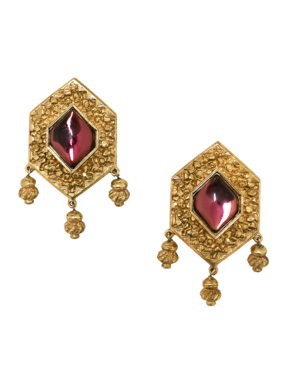 Clips SCHERRER cabochons éméthyste